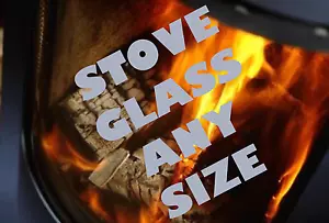 REPLACEMENT STOVE GLASS FLAT ANY SIZE OR SHAPE-CONCAVE STOVE GLASS NOW AVAILABLE - Picture 1 of 5