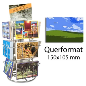 Porta cartoline ruotabile da banco con 12 scomparti 105x150 mm formato orizzonta - Foto 1 di 3