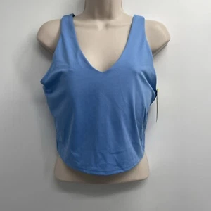All In Motion Women's Light Support V-Neck Blue Crop Sports Bra Size XL 38DD 40D - Picture 1 of 13