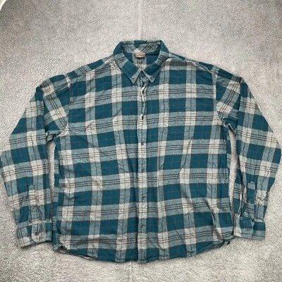 Camisa con botones de franela Great Northwest para hombre XXL a cuadros azul gris algodón cómodo Foto 1 de 4