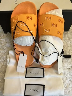 GUCCI Women's Rubber Pursuit GG Slide Sandals Size 6 US  36 EU Authentic 573922 - Image 1 of 4