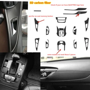 Cubiertas calcomanías de calcomanías interiores de fibra de carbono 5D para Audi A6 C7 2012-2018 - Imagen 1 de 7