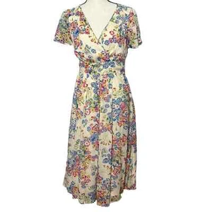 Boden Bloomin' Daisies Cream Viscose A-line Floral Cottage Dress Long US Size 4 - Picture 1 of 9
