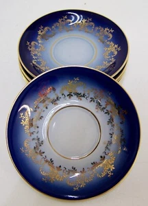 Untertassen Krone PM 6 Stück Kobalt Blau & Gold Ø ca. 12,5 cm - Bild 1 von 5