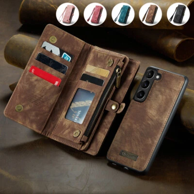 For Samsung S21/S20+ FE Ultra Removable Leather Wallet Case Zip Card Flip Cover - Image 1 of 4