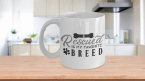 Gerettet ist meine Lieblingsrasse Lustiger Haustier Eltern Kaffeebecher - Bild 1 von 3