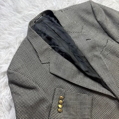 ¡Raro! Blazer Abrigo Deportivo Vintage Años 80 VALENTINO 44 Largo Negro Blanco Pata de Gallo Foto 1 de 4