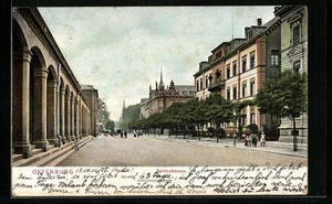 Offenburg, Ansichtskarte, Passanten in der Bahnhofstrasse 1906 - Picture 1 of 2