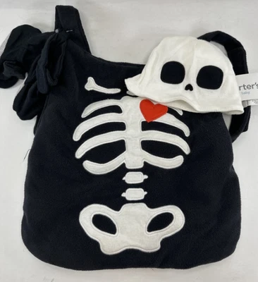 Carters Lil' Skeleton Costume Infant Baby One Size Fleece 3 Piece Carrier - Image 1 of 4