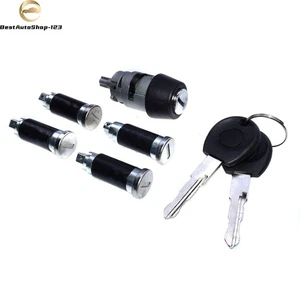Ignition Switch Lock Barrel & 4 Door Lock & Key For VW Transporter Mk4 EuroVan - Picture 1 of 7