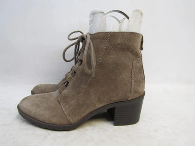 Botas de moda ANNE KLEIN para mujer talla 7,5 M marrón gamuza cremallera al tobillo con cordones Foto 1 de 4