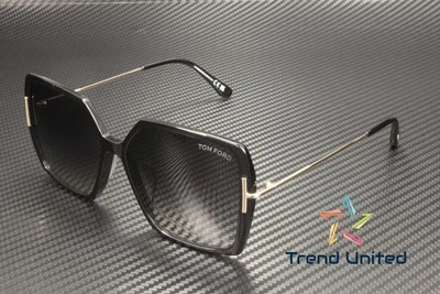 Tom Ford FT1039 F 01B Plastic Shiny Black Gradient Smoke 59mm Women's Sunglasses - Image 1 of 4
