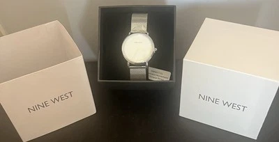 NINE WEST-Women's LIANA-31mm Silver Quartz Dress Watch-With Metal Mesh Band-NEW - Image 1 of 4