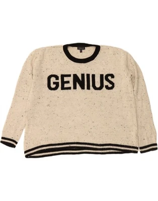 Suéter Jersey TOPSHOP Mujer Gran Tamaño Cuello Redondo Reino Unido 12 Mediano Beige AS09 Foto 1 de 3