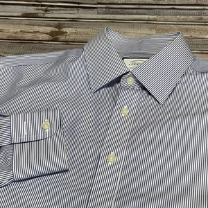 Camisa de vestir para hombre Charles Tyrwhitt azul a rayas manga larga talla 16,5 grande - Imagen 1 de 6