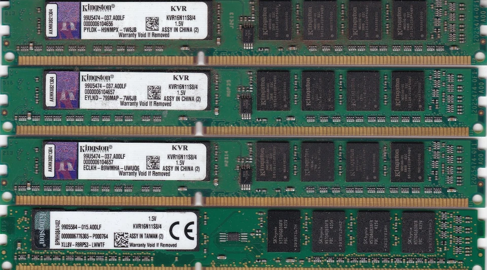 Kingston KVR16N11S8/4 (4GB, PC3-12800 (DDR3-1600), DDR3 SDRAM, 1600 Mhz, DIMM... - Bild 1 von 1