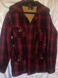 Vintage Woolrich Buffalo Plaid Wool Mackinaw 1930s-50s Jagdjacke Herren Gr. 38 M - Bild 1 von 24
