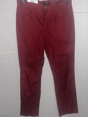Pantalones de sarga Alfani para hombre 5 bolsillos elásticos frente plano talla 30 X 30 bufón rojo nuevos con etiquetas Foto 1 de 4