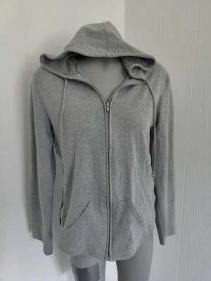 Moda Bug Gris Sudadera con Capucha, Cremallera Completa Sudadera Rayas Laterales Talla XL Foto 1 de 4