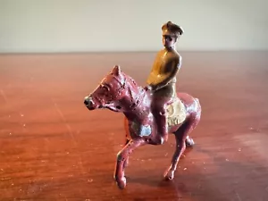 Vintage Barclay B? Officer in Cap on Horse, Khaki Uniform Red Horse, Very Good! - Picture 1 of 8