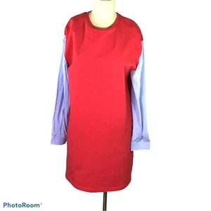 CAROLINA BELLE  Red W/Blue Pinstripe Sleeves SZ M , EUC - Picture 1 of 7
