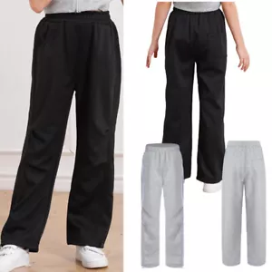 Unisex Kids Trousers Jogging Sweatpants Casual Pants School Elastic Outdoors - Picture 1 of 32