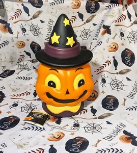 Halloween Spooky Retro Style Light Up Blow Mold Jack-o’-Lantern Pumpkin NEW - Picture 1 of 8