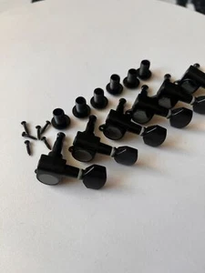 for Fender St Tele Guitar Tuners Machine Heads 6R Heads Tuning Pegs Black - Picture 1 of 8