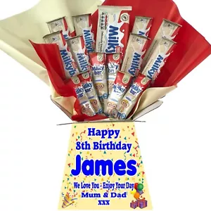 Personalisiertes Schokoladenstrauß Hamper Geschenk - (MILKYBAR) - Bild 1 von 16