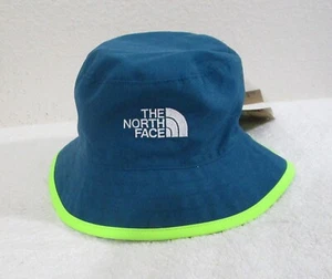 NWT The North Face Kids Class V Reversible Bucket Hat S Blue Moss/Safety Green - Picture 1 of 3