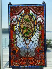 Beautiful, large, hand-made stained glass window panel