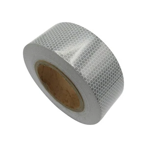 Nastro riflettente Hi Viz bianco (25M X 50MM adesivo appiccicoso avviso vite alta) - Foto 1 di 7