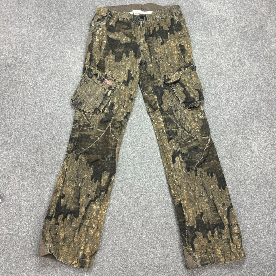 Pantalón Realtree Mujer 28x30 Marrón Carpintero Camuflaje Y2K Lona Ropa de Trabajo Dama Foto 1 de 4