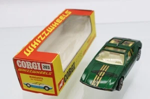・RARE Vintage Corgi Toys 203  MANGUSTA DE TOMASO WITH ORIGINAL BOX WHIZZ  WHEELS - Picture 1 of 4