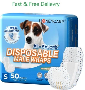 50 Pack Waist Disposable Dog Diapers Male Wraps Belly Bands Pet Soft(Small Size) - Picture 1 of 6
