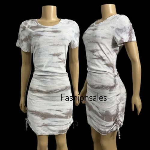 UNDERCOVER Abito Victorias Secret ROSA Spiaggia Terry Quadri Arrugginiti Bianco Tintura Cravatta Artico Grande