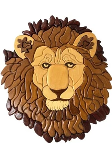 Lion Head Intarsia Handmade Scroll Saw Kathy Wise Pattern RARE - Picture 1 of 3