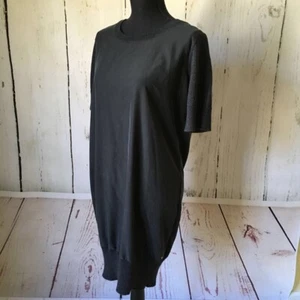 Calvin Klein Jeans Womens Tunic Sweater Black Wool Blend Short Sleeve Crew S - Picture 1 of 10