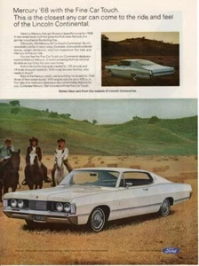 Vintage Print advertisement ad Car Mercury 1968 Park Lane 2 Door Hardtop Horses - Picture 1 of 1
