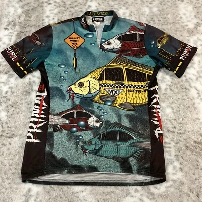Primal Wear Cycling Shirt Large Road Bicycle Bike Fish Jersey Taxi Carp USA Made - Image 1 of 4