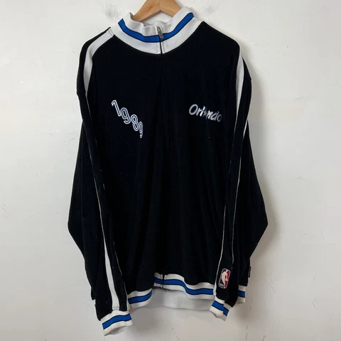 Vtg Reebok Orlando Magic Jacket Full Zip Black Mens Sz XL Cover