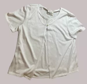 KATHIE LEE 90s Silk Top, Lightweight, Short-sleeved, Cardigan, Built In Tank| L - Picture 1 of 5