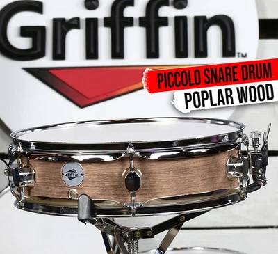 GRIFFIN Piccolo Snare Drum - 13x3.5 Oak Wood Poplar Acoustic Shell Percussion