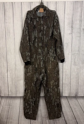 VTG 90's Trebark Camouflage Men's Large Full Zip Coveralls Overalls Hunting - Image 1 of 4