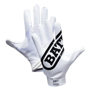 Battle Double Threat Adult Football Gloves Ultra Stick Grip Size Medium White - Picture 1 of 7