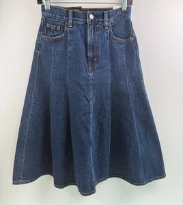 Falda de mezclilla Levi's Premium para mujer tiro medio cremallera plisada talla 25 azul nueva con etiquetas - Imagen 1 de 15