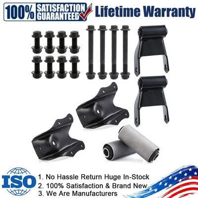 722101 Par de soportes de grillete de resorte de hoja trasera aptos para Ford F150 F250 F350 Bronco Foto 1 de 4