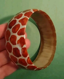 Vintage Armreif Armband Animal Print farbig Lucite - Bild 1 von 8