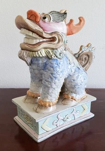 wild crazy vintage ceramic foo dog sculpture - Picture 1 of 10