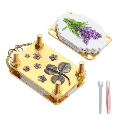 MUOMDID Micro Flower Press Mini Press Microwave Metal Flower Kit with 20 Reusable Specim